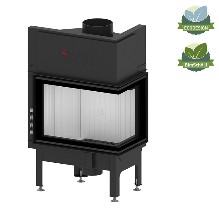 Zestaw kominek powietrzny stalowy KRATKI LUCY Prawy BLACK 14 kW Ø 200 z akcesoriami HITZE ALBERO AL9RH kominek fireplace DECOR 4 - Zestaw kominek powietrzny stalowy KRATKI LUCY Prawy BLACK 14 kW Ø 200 z akcesoriami